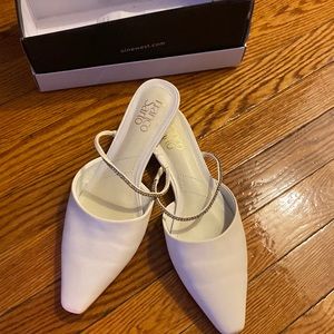 Never worn white mules